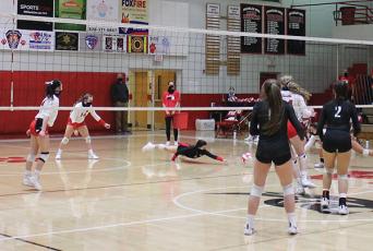 Press Photo/Will Woolever - Senior libero Amy Tippett tries to dig out an attack in a game against Pisgah last week.