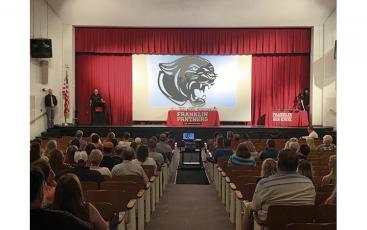 Press Photo/Will Woolever - FHS head football coach Josh Brooks adresses FHS athletic staff, players and their families at the school’s annual Athletic Awards ceremony June 21.