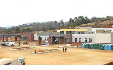 Press photo/Jake Browning - A view of the new Angel Medical Center under construction on One Center Court, off Sylva Road.