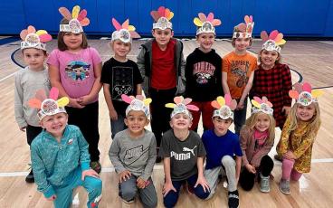 Photo/Nantahala School - Gobble, gobble. The students at Nantahala School got in the Thanksgiving spirit last week with their turkey hats. Parents, grandparents and caregivers visited the school on Nov. 16 for a Thanksgiving lunch with the students. Macon County Schools will be closed Wednesday-Friday for the holiday break.