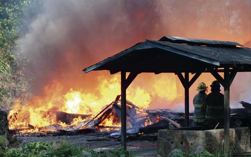 Megan Broome/The Clayton Tribune - The structure at The Oaks Resort in Otto was a total loss.